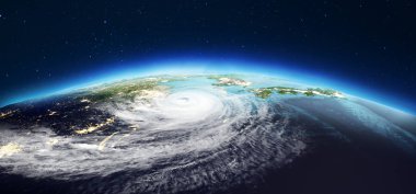 Planet Earth hava. Nasa tarafından döşenmiş bu görüntü unsurları. 3D render