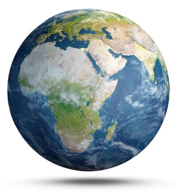 Dünya gezegeni. Nasa tarafından döşenmiş bu görüntü unsurları. 3D render