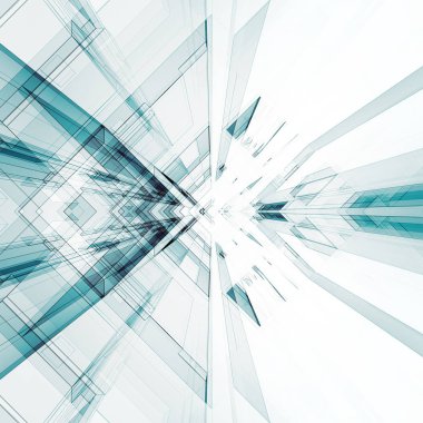 Soyut teknoloji iç. Fütüristik modern 3d render