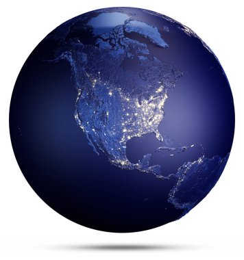 Amerika Birleşik Devletleri. Nasa tarafından döşenmiş bu görüntü unsurları. 3D render