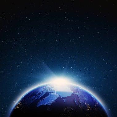 Dünya Haritası. Kendi fotoğraf yıldız. Bu görüntü 3d render Nasa tarafından döşenmiş unsurları