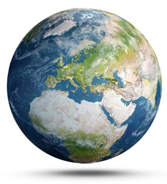 Dünya gezegeni. Nasa tarafından döşenmiş bu görüntü unsurları. 3D render