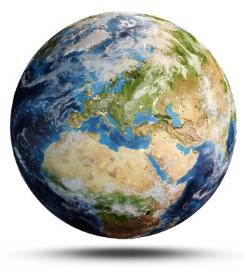 Dünya gezegeni haritası. Bu görüntünün elementleri NASA tarafından döşenmiştir. 3d oluşturma