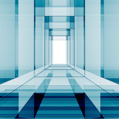 Konsept cam proje. Mavi arka plan 3d render