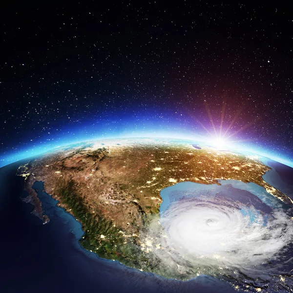 Amerika Birleşik Devletleri siklon. Nasa tarafından döşenmiş bu görüntü unsurları. 3D render