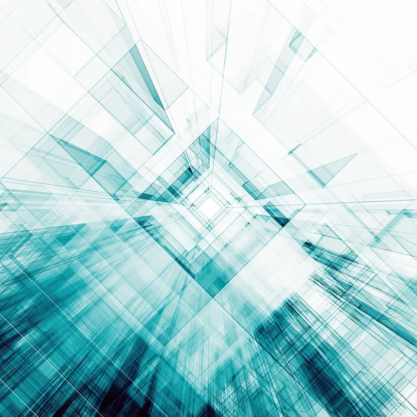 Soyut mimari. Görünüm arkaplan 3B görüntülemesini kavra