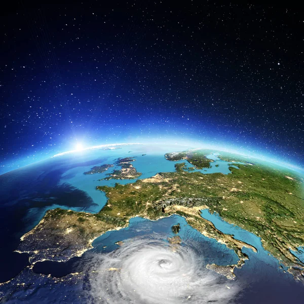 Ciclone Europa Elementos Desta Imagem Fornecidos Pela Nasa Renderização — Fotografia de Stock