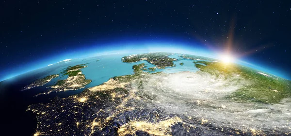 欧洲从太空 Nasa 提供的这个图像的元素 — 图库照片