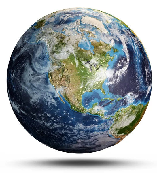Planeta Terra Espaço Elementos Desta Imagem Fornecidos Pela Nasa Renderização — Fotografia de Stock