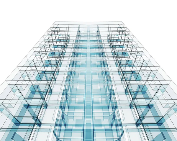 Mimari konsept projelerinin. Beyaz izole. 3D render