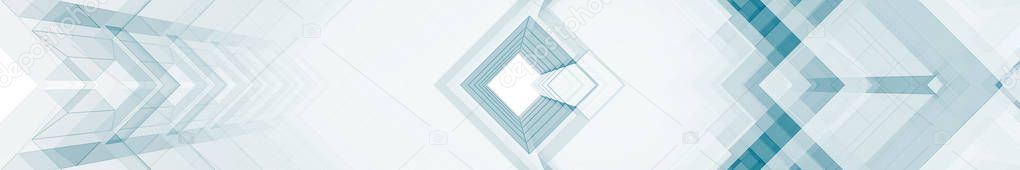 Blue glass contemporary horizontal background. 3d rendering