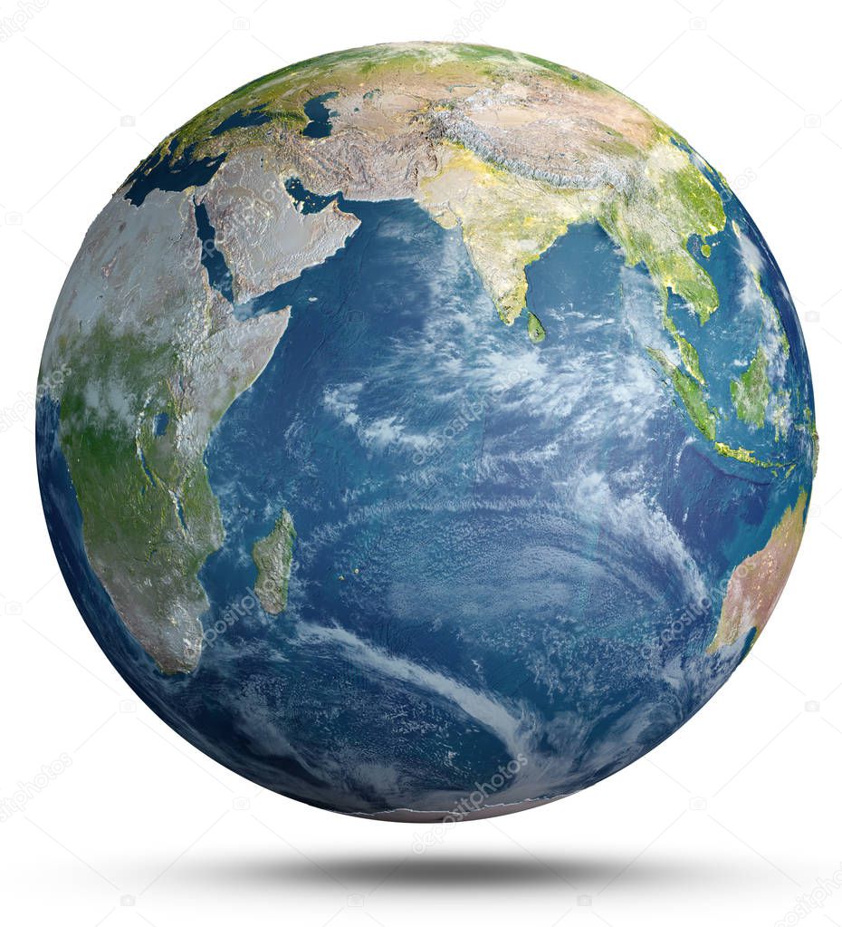 Planet Earth geography. Elements of this image furnished by NASA. 3d rendering