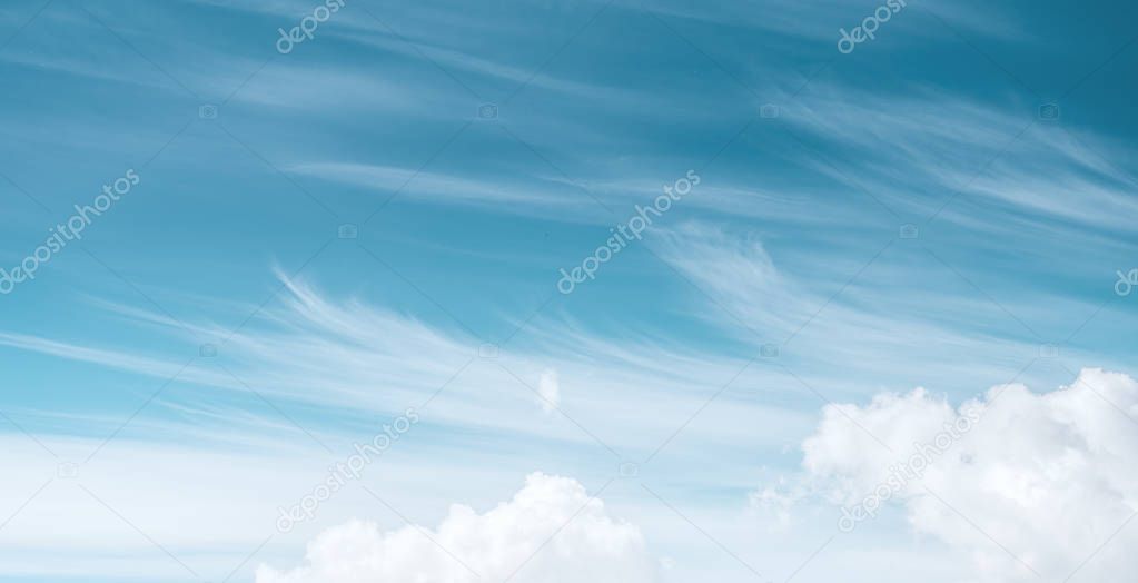 Clear blue sky and white clouds