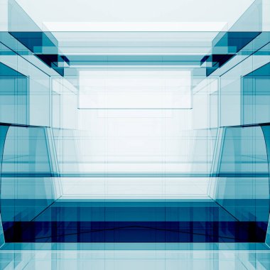 Mavi saydam 3B oluşturma