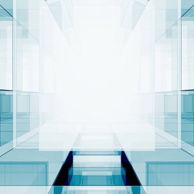 Mavi soyut tasarım. Görünüm arkaplan 3B görüntülemesini kavra