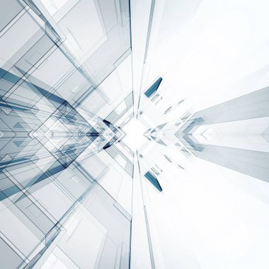 Soyut teknoloji iç. 3D render