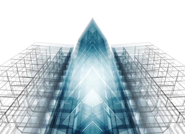 Concepto de arquitectura abstracta. renderizado 3d — Foto de Stock