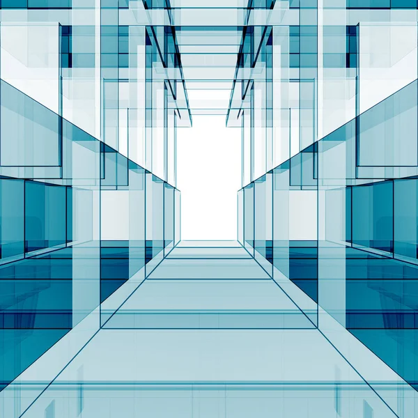 Cubo azul 3d renderização — Fotografia de Stock