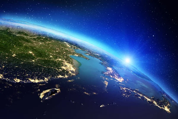 Bolygó Föld földrajz. 3D-leképezés — Stock Fotó