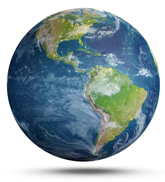 Planeta Terra. Renderização 3D — Fotografia de Stock