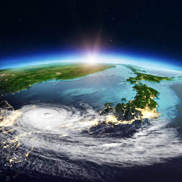 Japonya Hava durumu haritası. 3D render