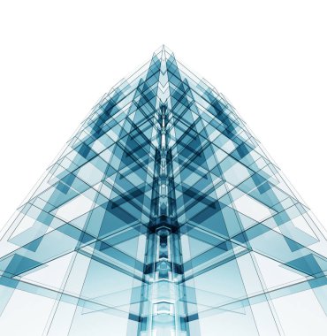 İnşaat modern mimari. 3D render