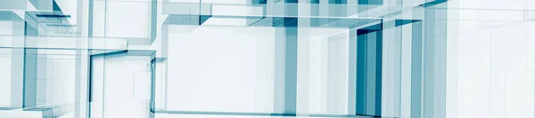 Abstrakt blå arkitektur 3d-rendering — Stockfoto