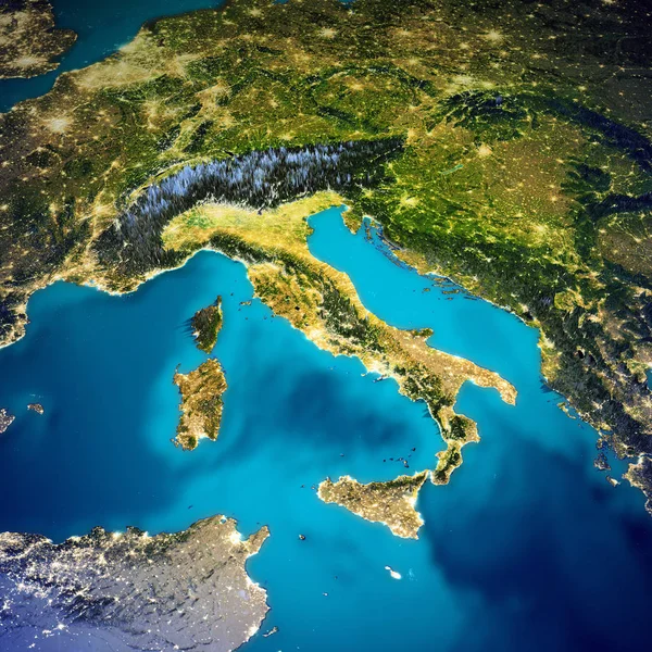 Italienische Weltraumkarte — Stockfoto