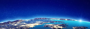 Planet earth şehir ışıkları