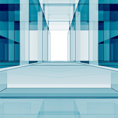 Mavi saydam 3B oluşturma