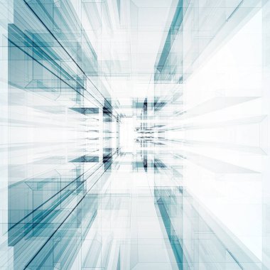 Soyut teknoloji iç. 3D render