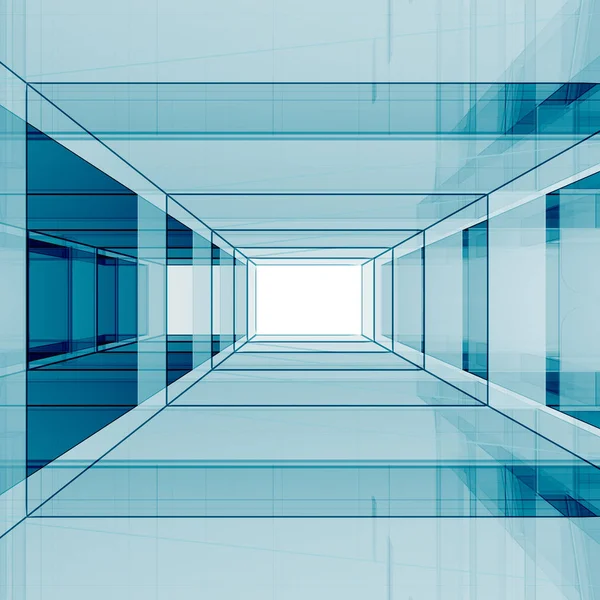 Niebieski przezroczysty renderowania 3d — Zdjęcie stockowe
