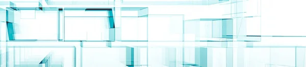 Arquitetura azul abstrata renderização 3d — Fotografia de Stock