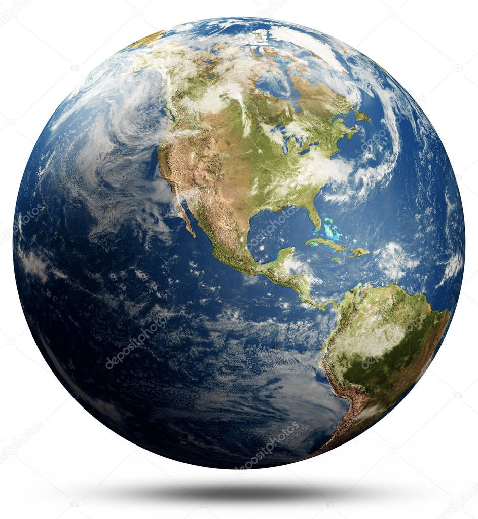 Planet Earth - United States of America globe