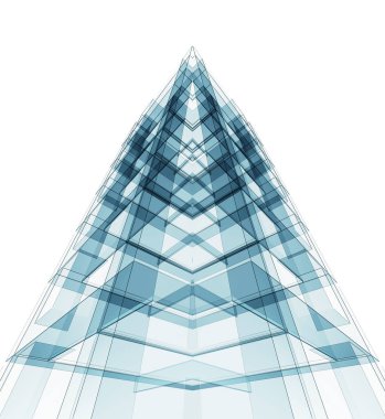 Soyut kavram bina. 3D render