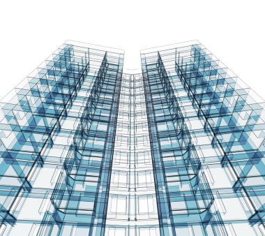 Soyut kavram bina. 3D render