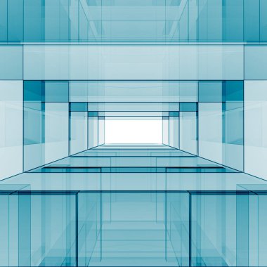 Mavi soyut tasarım 3B görüntüleme