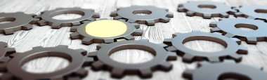Gears'ı siber iş fikirleri kavramı 3d render