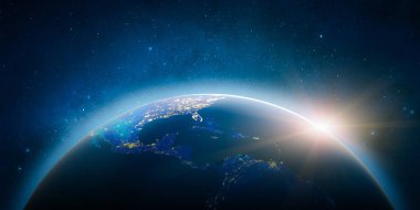 Orta Amerika. Bu görüntü nasa tarafından döşenmiş unsurları