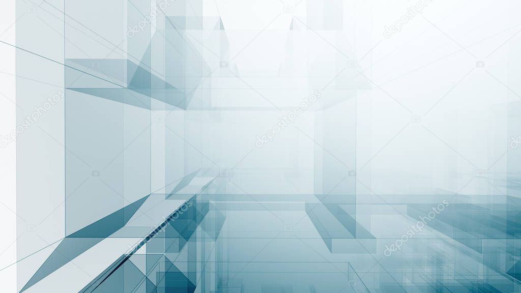 Blue glow white color transparent glass abstract background futu