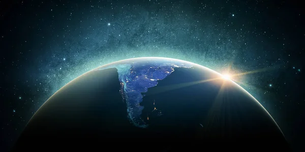 Sudamérica. Elementos de esta imagen proporcionados por la NASA — Foto de Stock
