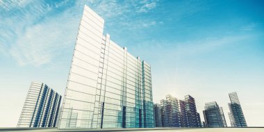 Şehir sahne 3d render