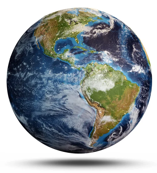 惑星地球地図。3Dレンダリング — ストック写真