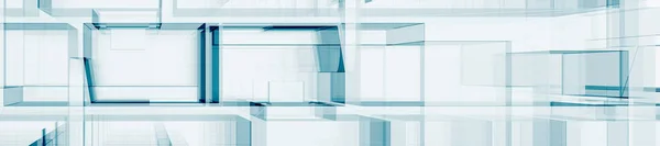Abstrakte blaue Architektur 3D-Rendering — Stockfoto