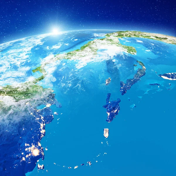 Wyspy Karaibskie z kosmosu — Zdjęcie stockowe