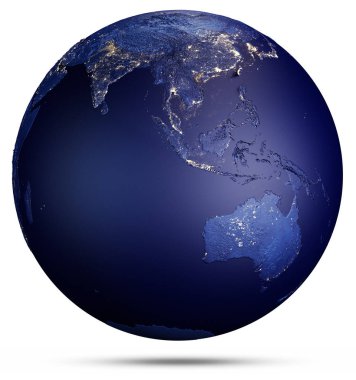 Dünya Gezegeni Kavramı. 3B görüntüleme