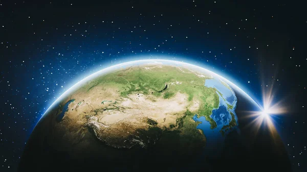 우주에서 지구 - 동아시아 — 스톡 사진