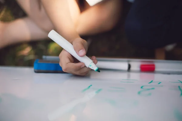 Happy children studying outside — Stock Photo, Image