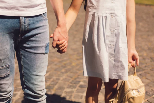 Young happy brother and sister during walk — Stock Photo, Image