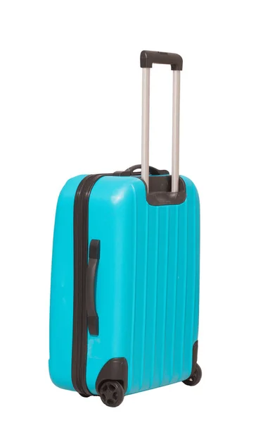 Modern ljus resväska på vit bakgrund. — Stockfoto